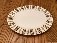 Top view of oval platter showing Madison pattern border