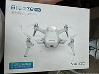 Original retail box with image of the Yuneec Breeze 4K drone on the front, indicating 4K camera resolution and battery included.