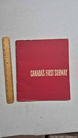 Front cover of the booklet titled 'Canada's First Subway' with a ruler for scale showing approx 8.5 inches tall