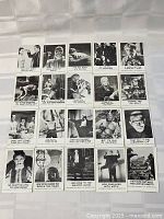 20 black and white 1961 Leaf Spook Stories trading cards featuring monster movie scenes and characters, displayed in rows.
