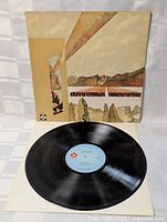 Front of the vinyl record outside its sleeve showing the black vinyl and blue Tamla label with text.