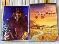 Autumn Glory Barbie doll in its original box showing doll and box packaging.