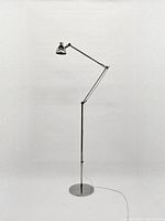 Full view of chrome adjustable floor reading lamp