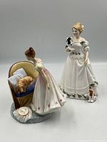 Both Royal Doulton figurines displayed together showing size and detail