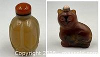 Front view of both snuff bottles together
