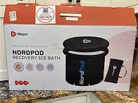 Box showing Lifepro NordPod Recovery Ice Bath branding and product image with logo and product features