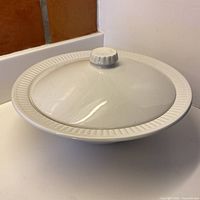 Johnson Bros Athena covered serving bowl with lid in place