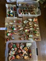 Ornaments and tubs arranged on tabletop