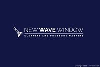 Logo image of New Wave Window Cleaning and Pressure Washing on blue background.