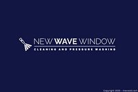 Logo of New Wave Window Cleaning and Pressure Washing on dark background.