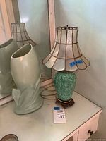 Lamp, vase and shade together