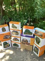 Group shot of all Department 56 Halloween boxed items