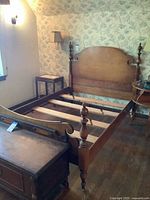 Full view of bed frame assembled without mattress