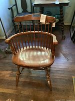 Front three-quarter view of Windsor chair