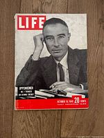 Front cover of the Life magazine October 10, 1949 issue featuring Robert Oppenheimer on atomic energy