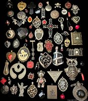 Full layout of all charms and pendants showing variety of shapes and sizes
