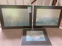 All three framed prints showing front view and size labels