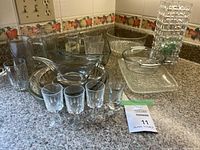 Overall lot with pitcher, gravy boat, tumblers, serveware