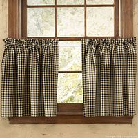 Curtains displayed on window for pattern reference