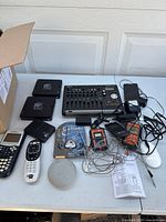 Overview shot showing all items on table