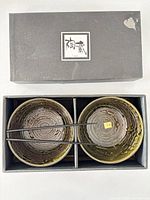 boxed set containing two ceramic bowls and chopsticks