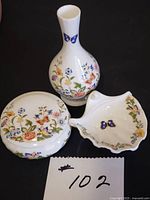 All three Aynsley Cottage Garden pieces displayed