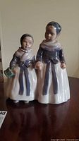 Front view of Royal Copenhagen model 1316 porcelain figurine showing two girls holding hands