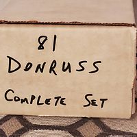 White long box labeled ‘81 Donruss Complete Set’