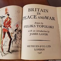 Title and illustrated page showing the book title and colored military figures artwork