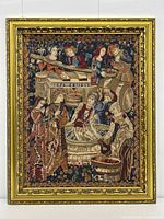 Full view of framed tapestry