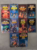 Front covers of 10 Star Trek paperback novels arranged in a 2-row layout.