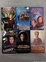 Front covers of 6 Star Trek Voyager books showing the titles and character images.