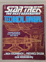 Front cover of the Star Trek The Next Generation Technical Manual showing title, authors, and an illustration of the U.S.S. Enterprise NCC 1701-D.