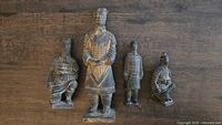 Group shot of four terracotta warrior figurines