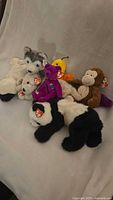 group view of all seven TY plush toys