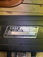 Label on MTM Case Gard 100 shotgun shell ammo box