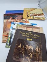 Overview of six LP records with visible covers arranged