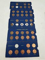 Five album pages with Canadian cents 1944-1963
