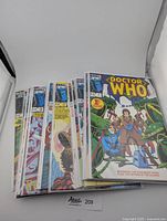 Doctor Who comic books issues 1 to 11 showing front covers with colorful sci-fi illustrations and Marvel branding.