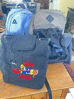 All three backpacks front view