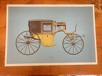 Blue background Coupe carriage print