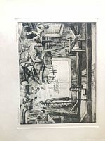 Full view of matted etching print