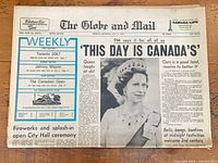 Front page of The Globe and Mail Centennial edition dated July 1 1967