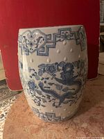 Front view showing dragon motif and raised bump texture