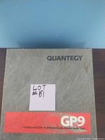 Closed grey textured box with Quantegy logo and GP9 Grand Master Platinum Studio Master Audio Tape text, labeled Lot #61.