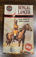 Box front showing illustration and labeling of Airfix Bengal Lancer 54mm model kit.