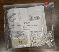 Clear plastic zip-top bag containing unpainted white plastic model parts for the 42nd Royal Highland Regiment Black Watch Sergeant, instruction sheets, and labels.