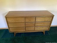 Front view of six-drawer dresser