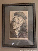 Framed art print showing an older man named Harold with a Pepsi collar, signed and numbered limited edition.