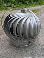 Photo showing the full side profile of the aluminum roof ventilation turbine.